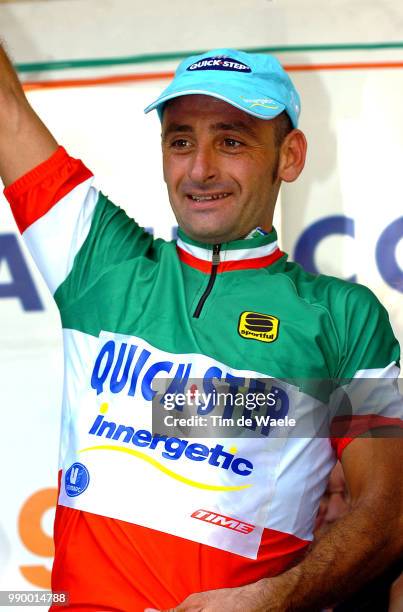 Italian Championship Elite Roadpodium, Bettini Paolo Celebration Joie Vreugdechampionnat D'Italy Route Elites , Italiaans Kamioenschap Weg