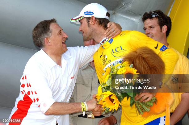 Tour De France 2006, Stage 3Podium, Boonen Tom Yellow Jersey, Celebration Joie Vreugde, Maertens Freddy Esch-Sur-Alzette - Valkenburg Etape Rit, 93E...