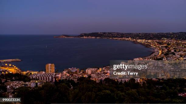 dusk in javea/xabia - javea stock pictures, royalty-free photos & images