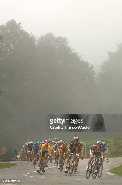 Tour De France 2006, Stage 10Illustration Illustratie, Landscape Paysage Landschap, Peleton Peloton, Fog Brouillard Mist, Honchar Serhiy Yellow...