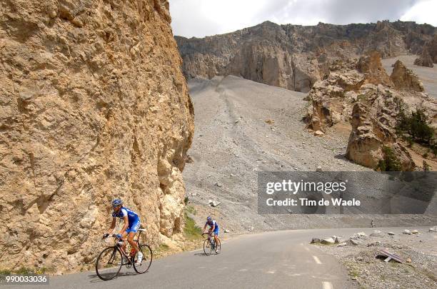 Tour De France 2006, Stage 15Pozzato Filippo , De Jongh Steven , Illustration Illustratie, Col D'Izoard, La Casse Dã©Serte, Landscape Paysage...