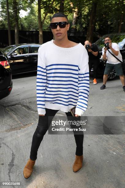 Olivier Routeing arrives at the Giambattista Valli Haute Couture Fall Winter 2018/2019 show as part of Paris Fashion Week on July 2, 2018 in Paris,...