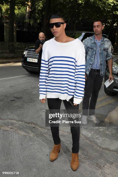 Olivier Routeing arrives at the Giambattista Valli Haute Couture Fall Winter 2018/2019 show as part of Paris Fashion Week on July 2, 2018 in Paris,...