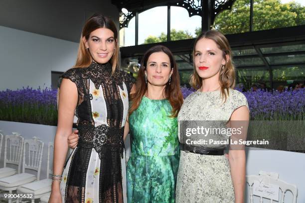 Bianca Brandolini dAdda, Livia Firth and Eugenie Niarchos attend the Giambattista Valli Couture Haute Couture Fall/Winter 2018-2019 show as part of...