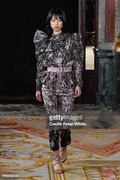 Sora Choi walks the runway during the Redemption Haute Couture Fall Winter 2018/2019 show as part of Paris Fashion Week on July 2, 2018 in Paris,...