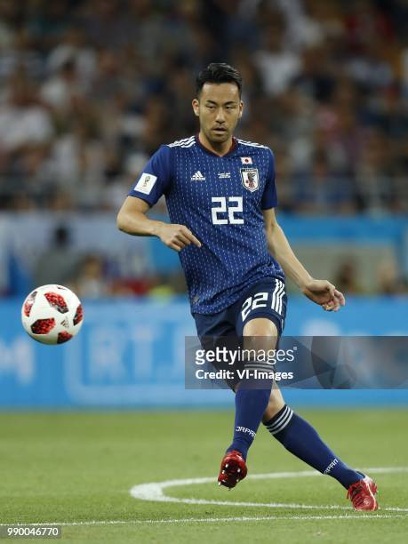 Maya Yoshida of Japan during the 2018 FIFA World Cup Russia round of 16 match between Belgium and Japan at the Rostov Arena on July 02, 2018 in...