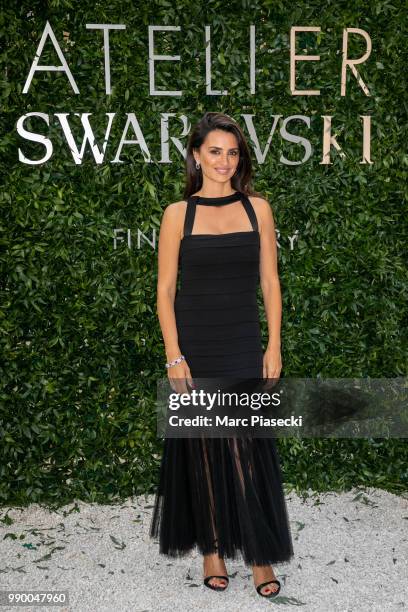 Actress Penelope Cruz attends the Atelier Swarovski : Cocktail Of The New Penelope Cruz Fine Jewelry Collection as part of Paris Fashion Week on July...