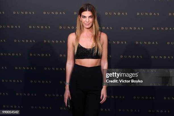 Bianca Brandolini attends the Dundas Haute Couture Fall Winter 2018/2019 show as part of Paris Fashion Week on July 2, 2018 in Paris, France.