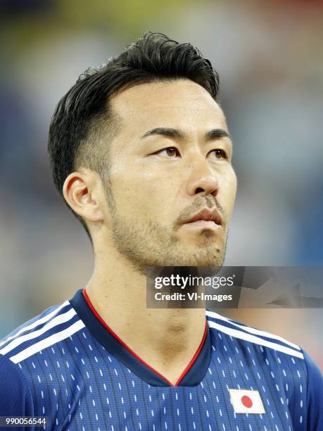 Maya Yoshida of Japan during the 2018 FIFA World Cup Russia round of 16 match between Belgium and Japan at the Rostov Arena on July 02, 2018 in...