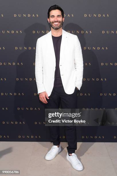 Tyler Hoechlin attends the Dundas Haute Couture Fall Winter 2018/2019 show as part of Paris Fashion Week on July 2, 2018 in Paris, France.