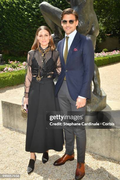 Olivia Palermo and Joannes Huebl attend the Christian Dior Haute Couture Fall/Winter 2018-2019 show as part of Haute Couture Paris Fashion Week on...
