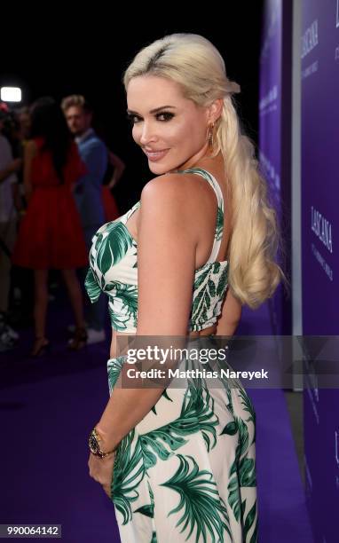 Daniela Katzenberger attends the Lascana show during the Berlin Fashion Week Spring/Summer 2019 at Hotel nhow on July 2, 2018 in Berlin, Germany.