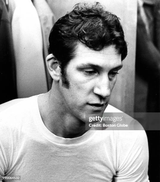 Boston Celtics' John Havlicek is pictured off the court on the day of Game One of the second round of the 1972 NBA playoffs between the Boston...