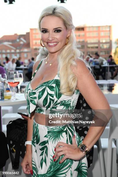 Daniela Katzenberger attends the Lascana show during the Berlin Fashion Week Spring/Summer 2019 at Hotel nhow on July 2, 2018 in Berlin, Germany.