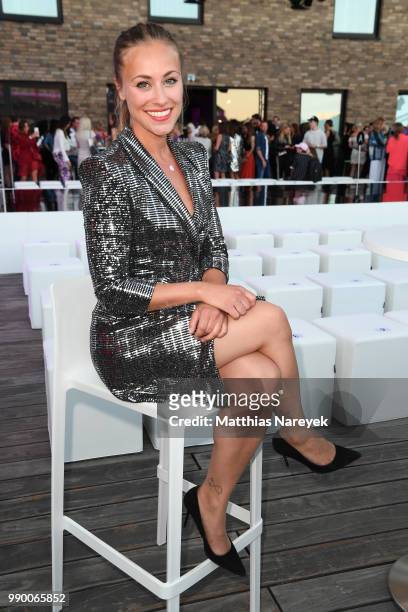 Sina Tkotsch attends the Lascana show during the Berlin Fashion Week Spring/Summer 2019 at Hotel nhow on July 2, 2018 in Berlin, Germany.