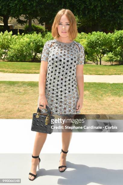Tanya Burr attends the Christian Dior Haute Couture Fall/Winter 2018-2019 show as part of Haute Couture Paris Fashion Week on July 2, 2018 in Paris,...