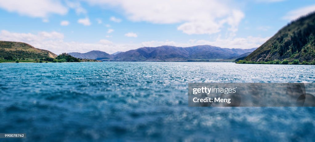 Eye level on water lake
