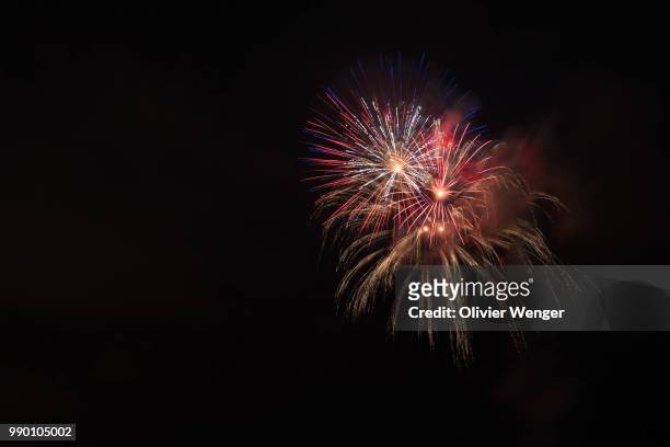 nation day switzerland fireworks - wenger stock pictures, royalty-free photos & images