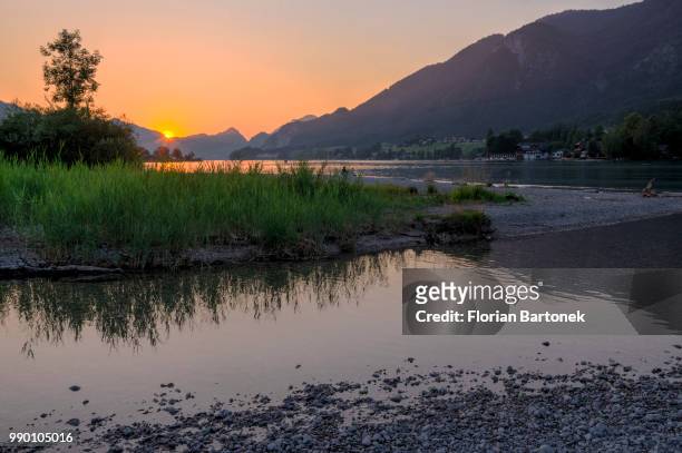 wolfgangsee sunset - wolfgangsee stock pictures, royalty-free photos & images