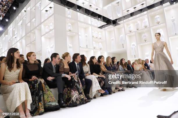 Ana Girardot, Margaret Qualley, Zoey Deutch, Michael Polish, Kate Bosworth, CEO of Dior Pietro Beccari, his wife Elisabetta, Amira Casar, Katie...