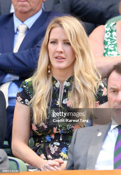 Ellie Goulding attends day one of the Wimbledon Tennis Championships at the All England Lawn Tennis and Croquet Club on July 2, 2018 in London,...