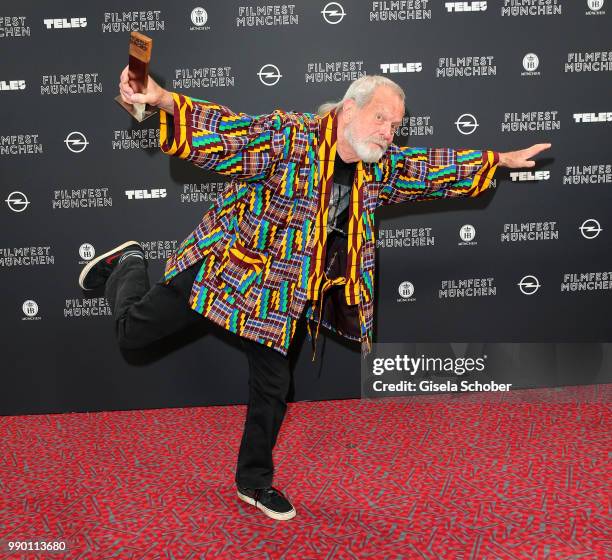 Terry Gilliam with award at the CineMerit Award Gala during the Munich Film Festival 2018 at Gasteig on July 2, 2018 in Munich, Germany.