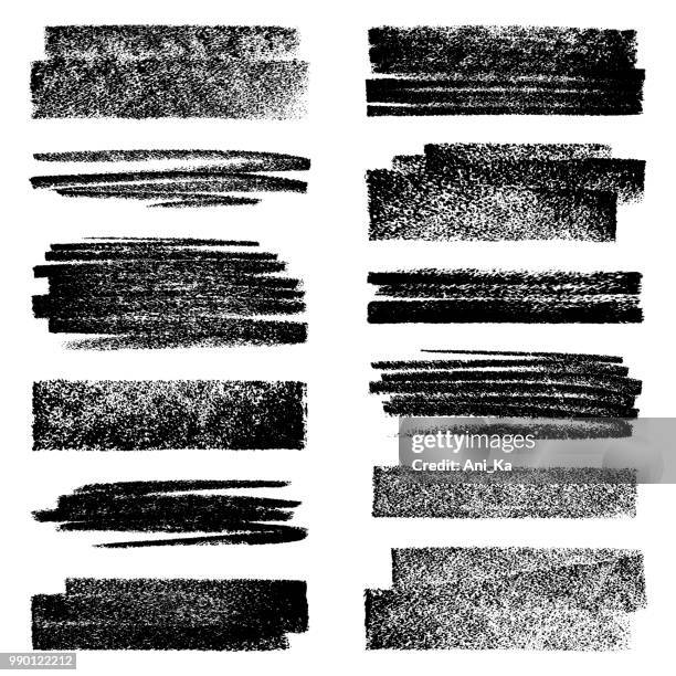 satz von kreide bewegungen - schmiererei stock-grafiken, -clipart, -cartoons und -symbole