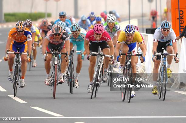 Tour Of Qatar, Stage 3Sprint Arrival, Boonen Tom Yellow Jersey, Petacchi Alessandro , Zanini Stefano , Brown Graeme , Eisel Bernhard , Hasselbacher...