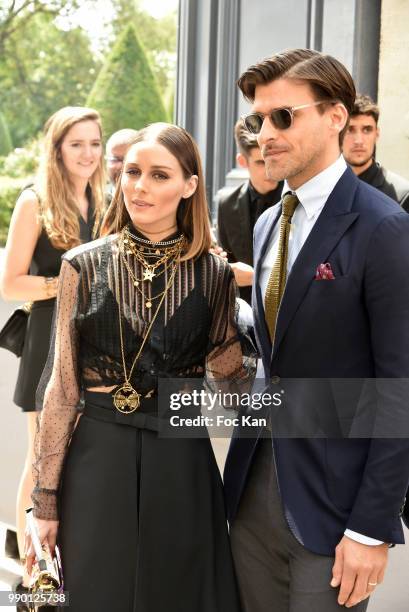 Olivia Palermo and Johannes Huebl attend the Christian Dior Couture Haute Couture Fall/Winter 2018-2019 show as part of Haute Couture Paris Fashion...