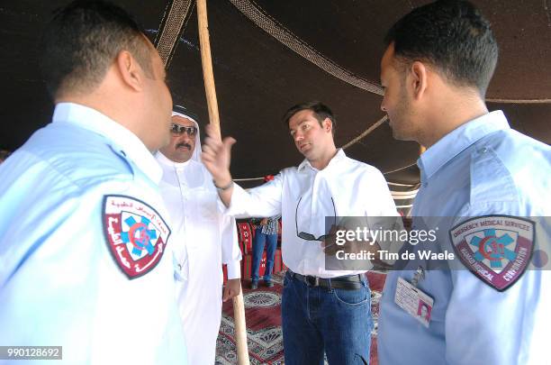 Tour Of Qatar, Stage 5Lelangue John , Sheikh Khalid Bin Ali Al Thani President Qatar Cycling Federational Zubarah - Mesaieed Ronde Van Qatar, Rit...