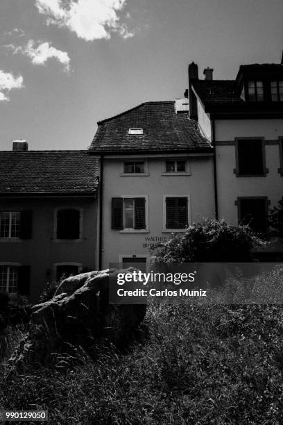 city of solothurn, in b&w - solothurn stockfoto's en -beelden