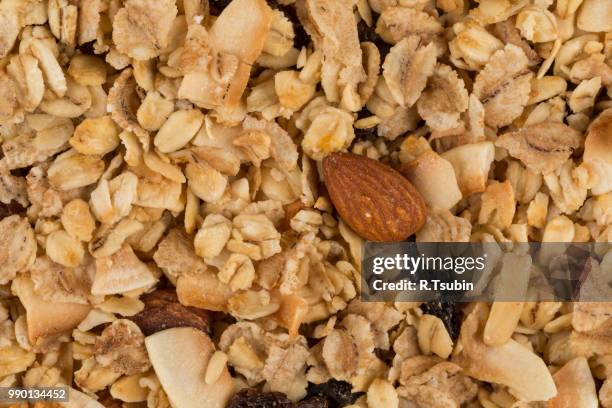 closeup of a pile of muesli cereal breakfast oatmeal - 茶粥 ストックフォトと画像