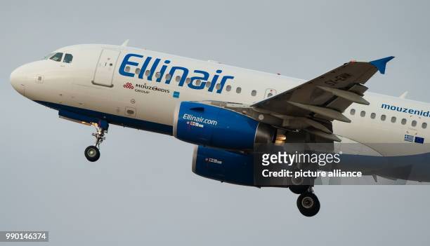 The A319 airbus from the Greek airline company Ellinair takes off from Stuttgart airport, 02 January 2018. Photo: Christoph Schmidt/dpa