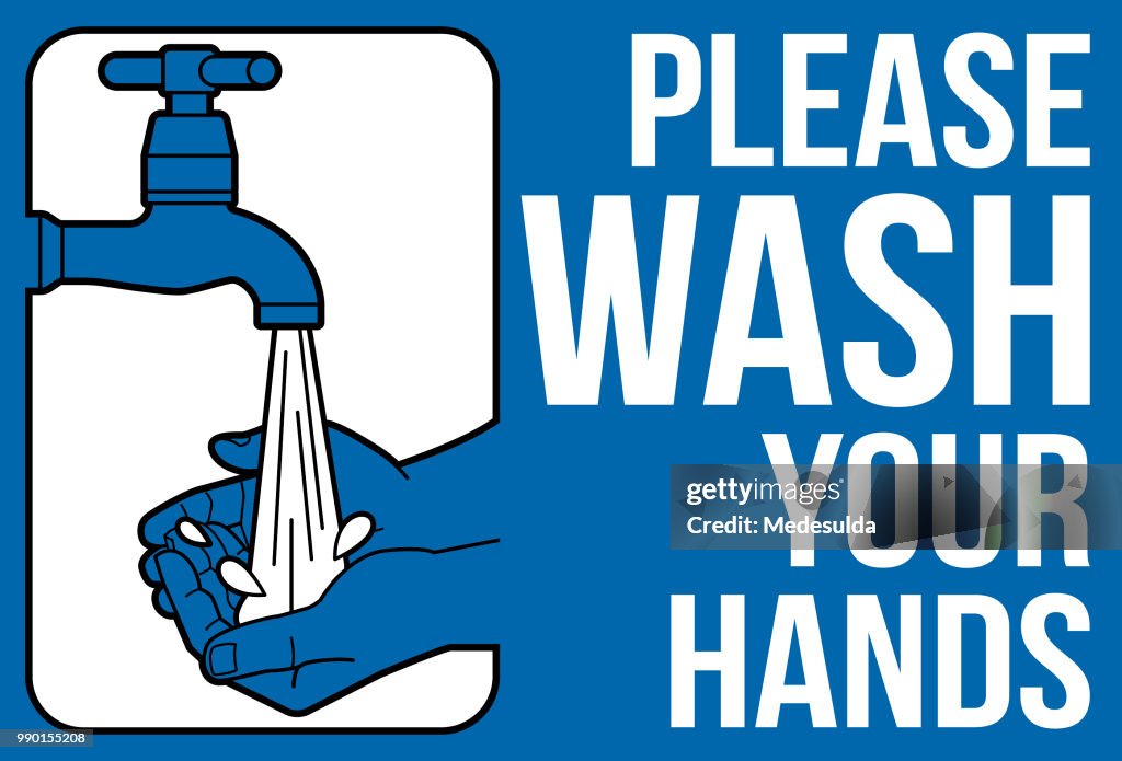 Wash Your Hands Placard Vector