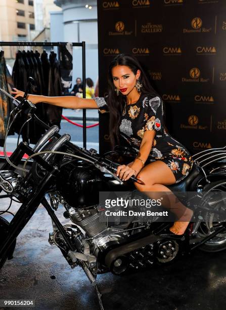 Natasha Grano attends the launch of the official fashion collaboration between leather brand Diamond Roc and The National Gallery at CAMA Gallery on...