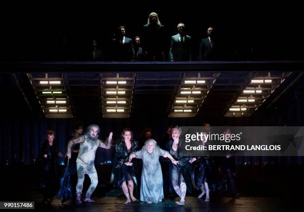 Singer Kathryn Lewek playing Die Königin der Nacht performs in Mozart's opera "Die Zauberflote " directed by Simon McBurney and conducted by Raphael...