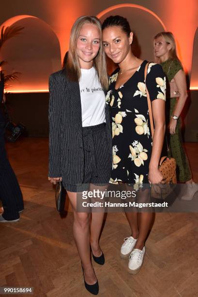 Sonja Gerhardt and Taneshia Abt attend the UFA Fiction Reception during the Munich Film Festival 2016 at Cafe Reitschule on July 2, 2018 in Munich,...