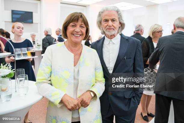 Ulla Schmidt and Hermann Buehlbecker during the bestowal of the Order of Merit of North Rhine-Westphalia on July 2, 2018 in Duesseldorf, Germany....