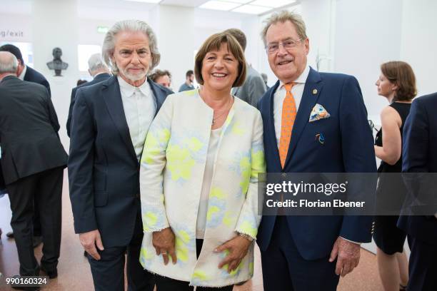 Hermann Buehlbecker, Ulla Schmidt and Klaus Pavel during the bestowal of the Order of Merit of North Rhine-Westphalia on July 2, 2018 in Duesseldorf,...