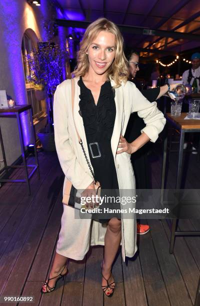 Julia Dietze attend the UFA Fiction Reception during the Munich Film Festival 2016 at Cafe Reitschule on July 2, 2018 in Munich, Germany.