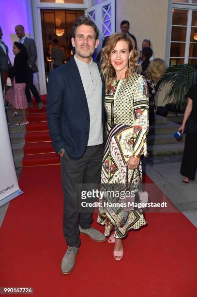 Steffen Groth and Wolke Hegenbarth attend the UFA Fiction Reception during the Munich Film Festival 2016 at Cafe Reitschule on July 2, 2018 in...