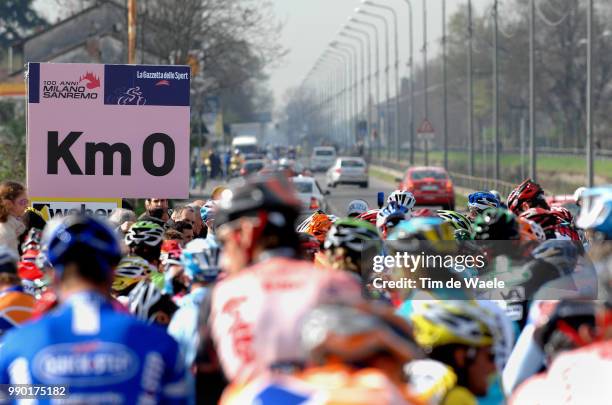 Milano - Sanremoillustration Illustratie, Start Depart Vertrek, Peleton Pelotonmilaan - Sanremo , 100 Anni Aniversario Birthdayuci Pro TourTim De...