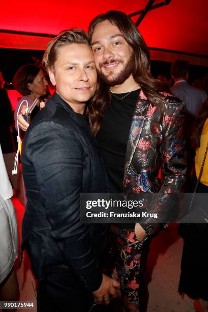 Dawid Tomaszewski and Riccardo Simonetti during the Bunte New Faces Night at Grace Hotel Zoo on July 2, 2018 in Berlin, Germany.