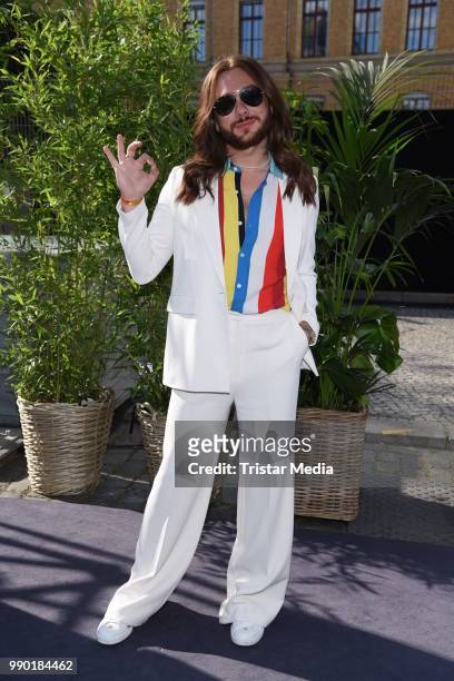 Riccardo Simonetti attends the Guido Maria Kretschmer show during the Berlin Fashion Week Spring/Summer 2019 at ewerk on July 2, 2018 in Berlin,...