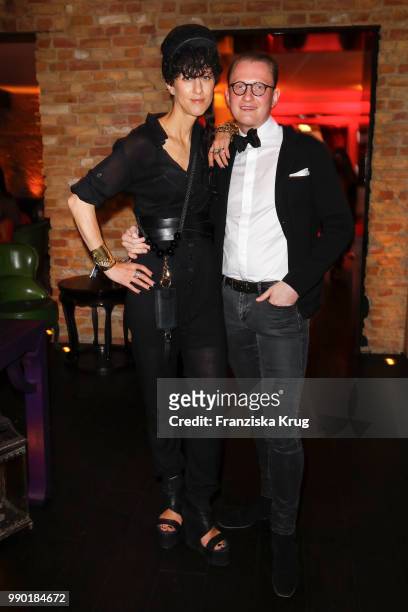Esther Perbandt and Jan-Henrik M. Scheper-Stuke during the Bunte New Faces Night at Grace Hotel Zoo on July 2, 2018 in Berlin, Germany.