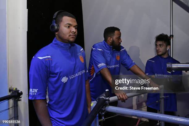 NateKahl of Knicks Gaming look on before game against Heat Check Gaming on June 23, 2018 at the NBA 2K League Studio Powered by Intel in Long Island...