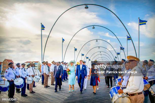 King Willem-Alexander of The Netherlands and Queen Maxima of The Netherlands visits Curacao during the Dia di Bandera celebrations on July 2, 2018 in...