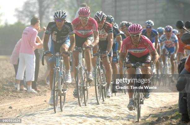 Paris-Roubaixcummings Steve , Burghardt Marcus , Cancellara Fabian , Hammond Roger , Boonen Tom , Compiegne - Roubaix , Parijs, Uci Pro Tour, Tim De...