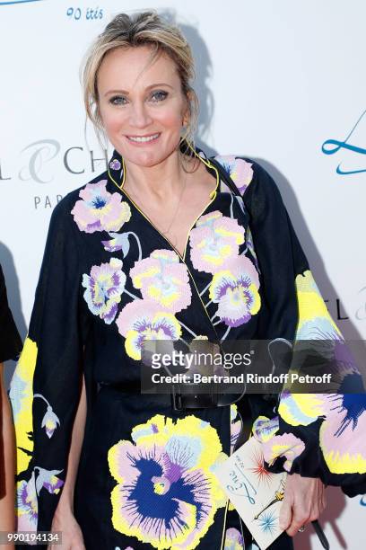 Patricia Kaas attend Line Renaud's 90th Anniversary on July 2, 2018 in Paris, France.