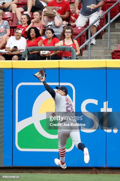 Avisail Garcia of the Chicago White Sox runs down a fly ball short of the right field wall in the third inning against the Cincinnati Reds at Great...